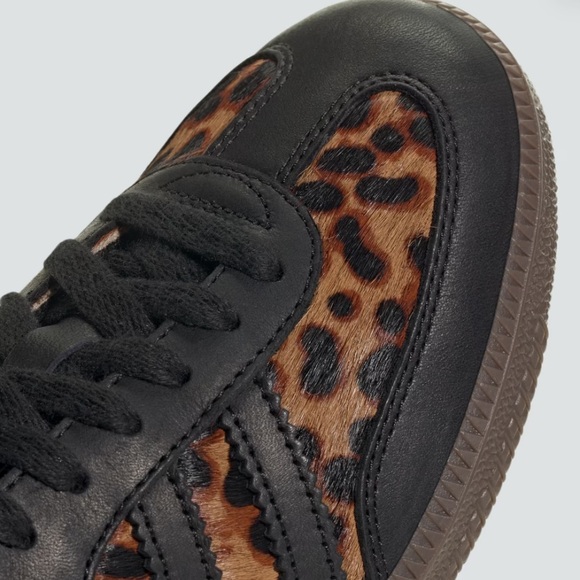 ADIDAS WOMENS SAMBA OG BLACK GREEN LEOPAR SIZE 7 - Picture 6 of 8